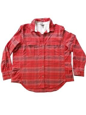 Outdoor Granola Eddie Bauer Plaid Flannel Womens Sz XL